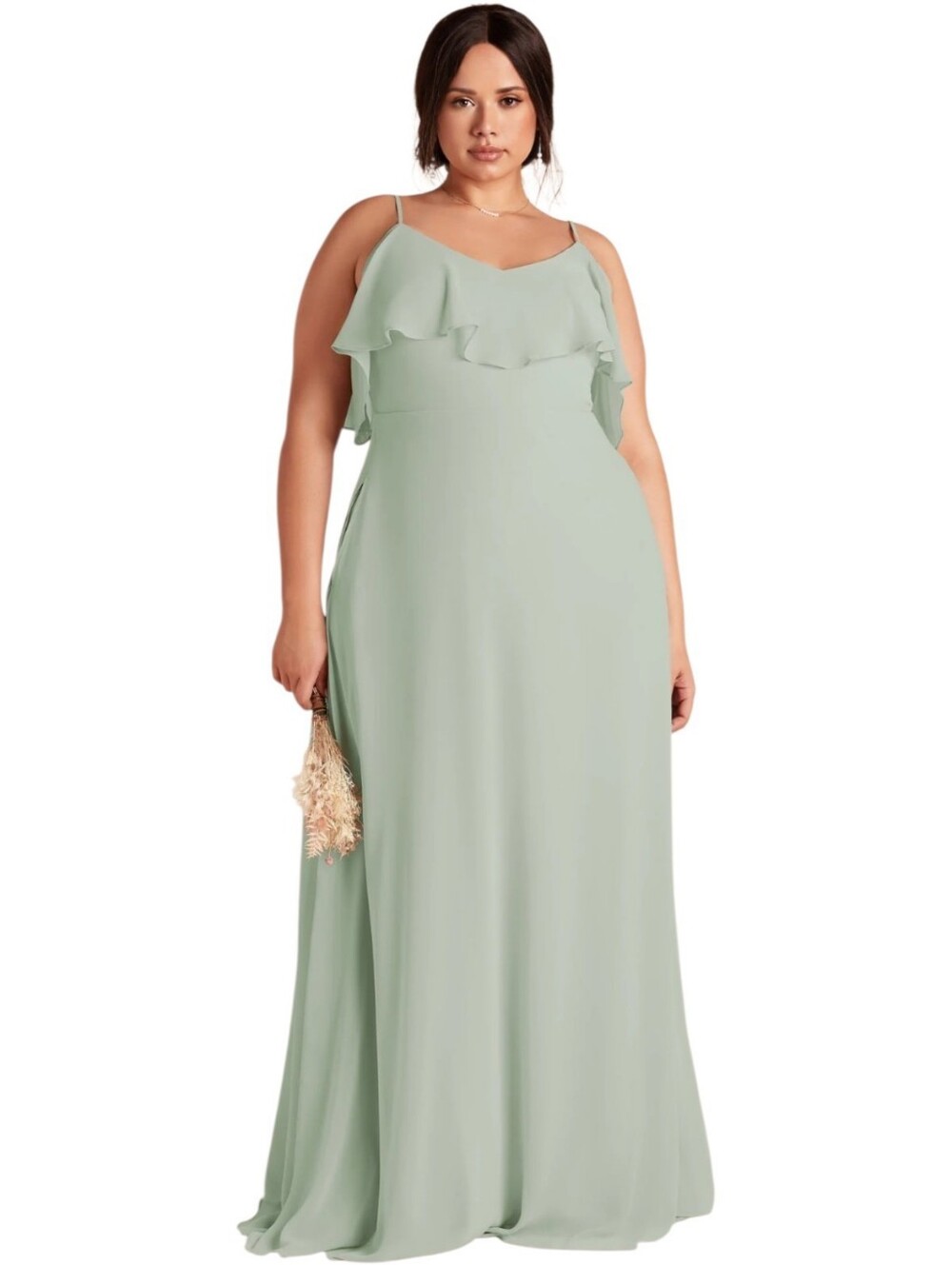 Birdy Grey Jane Green Sleeveless Chiffon Long Gown Dress Size 2X